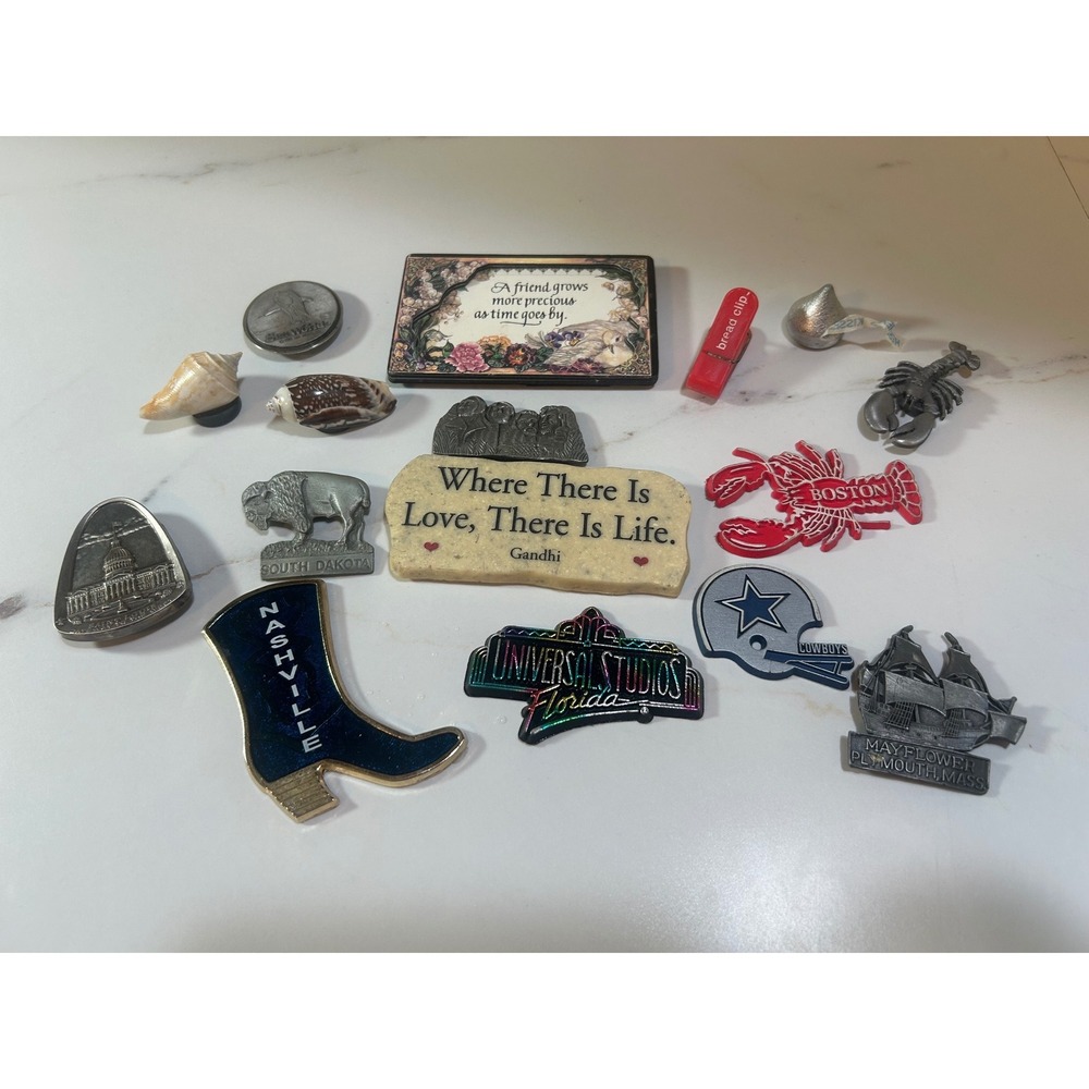 Vintage Souvenir Magnet Lot 14pc Universal Studios Nashville Cowboys Travel Misc